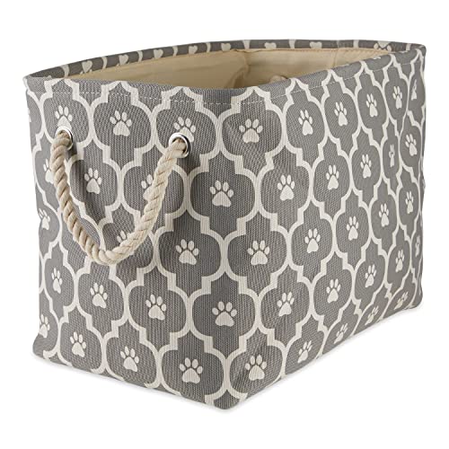 Bone Dry Pet Storage Collection Lattice Paw Print, Gray, Medium Rectangle - color: Gray, size: Medium Rectangle