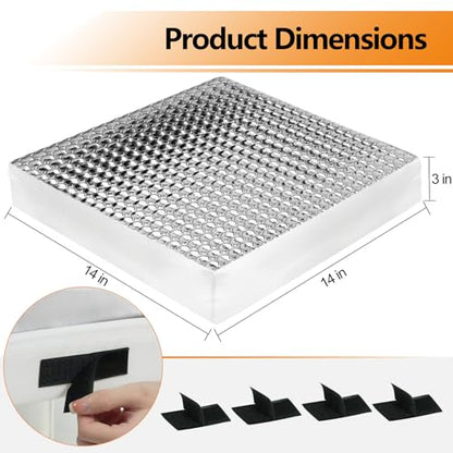 SheeChung RV Vent Insulator, 14″x14″x3″ RV Skylight Cover with Reflective Surface | Energy Saving & Reduce Heat Transfer | Skylight Shade Universal for Camper Trailer Vent - 1 Pack - size: 14 x 14 Aluminum