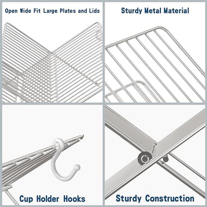 Simple Houseware Collapsible Dish Drying Rack, Chrome