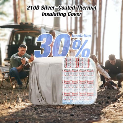 WARMOUNTS Insulated Cooler Bag 48/75 Cans, Soft Sided Portable Lunch Bag Coolers w/Zippered Top, Leak Proof PVC Interlayer, 5-Layer Insulation Large Ice Chest Bag for Travel, Camping, Beach, Picnic - color: Gray