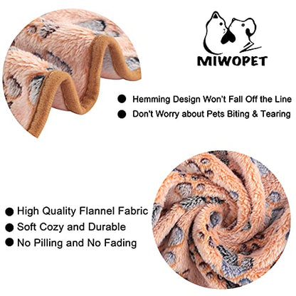 MIWOPET 3 Pack Cat and Dog Blanket Soft & Warm Fleece Flannel Sleep Mat, Great Pet Throw for Puppy, Cats, Small, Medium & Large Dogs(Large 40" x 30") - color: Brown/Pink/White, size: large (40"*30")