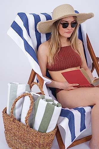 Cotton Paradise, Cabana Stripe Beach Towels 4 Packed, 30x60 inches Extra Large Pool Towels, Soft Absorbent Quick Dry, Mint - color: Mint
