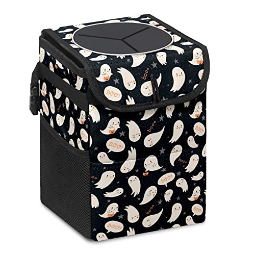Car Trash Can – Multi-Purpose, Lightweight and Portable with Durable Water-Resistant Coating, No Installation Required, Practical and Ample Capacity, Variety of Colors Halloween Ghost Pumpkin - color: Halloween Pattern