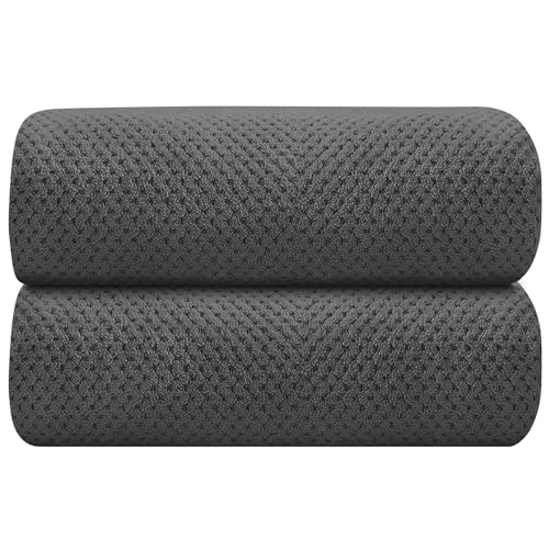 HOMEXCEL Grey Bath Towels 2 Pack, Microfiber Bathroom Towel, Super Soft Highly Absorbent Bath Towel Set, Quick Drying Towels for Sport, Yoga, SPA, Fitness - color: Grey, size: 27 x 54 Inch
