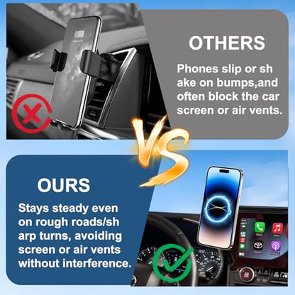 Car Phone Holder for 2020-2022 Toyota Highlander Accessories 12.3-inch Screen Fixed Clip, Magnet Cell Phone Mount Compatible with MagSafe, Hands-Free 360° Rotation Automobile Cradles Not Affect Vent - size: 2020-2022 Toyota Highlander