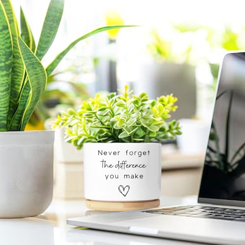 Cute Succulent Planter, Flower Cactus Plant Pot Gifts, Going Away Farewell Thank You Inspirational Employee Appreciation Gifts for Women Men Coworkers Boss Lady Manager (No Plants) - color: Never Forget