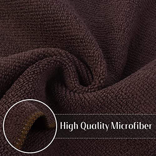 SINLAND Absorbent Microfiber Dish Cloth Kitchen No Streak Cleaning Cloth Dish Rags Lens Cloths 12 Inch X 12 Inch 12 Pack Dark Brown - color: Dark Brown