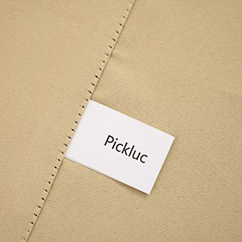 Pickluc Rod Pocket Tier Curtain - Half Blackout Curtain for Kitchen, Bathroom, Cabinet, Basement,30 Inches Wide and 24 Inches Long, Beige, 2 Panels - color: Beige, size: 30"W x 24"L (Pack of 2)
