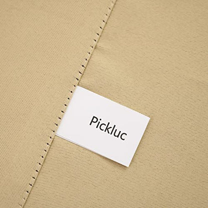 Pickluc Rod Pocket Tier Curtain - Half Blackout Curtain for Kitchen, Bathroom, Cabinet, Basement,30 Inches Wide and 24 Inches Long, Beige, 2 Panels - color: Beige, size: 30"W x 24"L (Pack of 2)