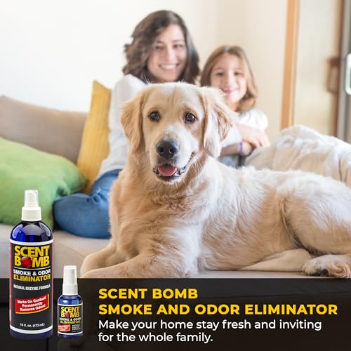 Scent Bomb Odor Eliminator Spray Enzyme Based Strong Pet Odor Eliminator for Home, Air Freshener for Room, Bathroom and Kitchen, Removes Smoke Dog Pee Cat Urine Poof Smell Deodorizer, 2 Bottle