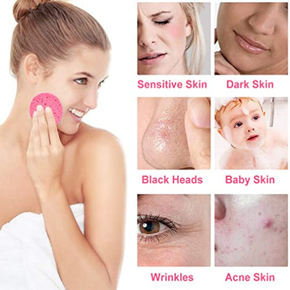 METUUTER 50 PCS Compressed Facial Sponges for Estheticians- 100% Natural Cellulose Face Sponge Professional Cosmetic Spa Sponges for Face Cleansing, Massage, Pore Exfoliating, Mask, Makeup Removal - color: Pink