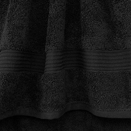 Cotton Paradise 100% Cotton Turkish Towel Set, Soft Absorbent Quick Dry, 6 Piece Towel Set, Coal Black - color: Coal Black