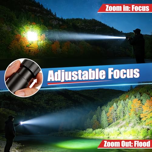 Rechargeable Flashlights 2 Pack, USB C LED Flash Light, Zoomable Waterproof 4 Modes Pocket EDC Handheld Flashlight for Camping Hiking Dog Walking Home Emergency, Fathers Day Gift for Dad Men Him