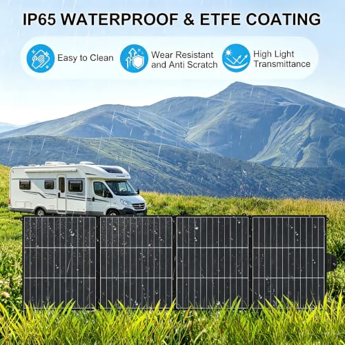 200W Portable Solar Panel Lightweight Design 25% Efficiency HPBC Solar Cell | 20V Foldable Charger, Compatible for Jackery/Ecoflow/Bluetti,with MC4,PD45W USB-C,IP65 for RV camping off-grid Power Blackout