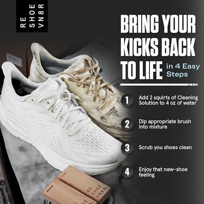 RESHOEVN8R Shoe Cleaning Solution - Sneaker Cleaner & Shoe Care for Canvas, Leather, Mesh, Suede, White, & Nubuck Shoes - style: 16 Oz