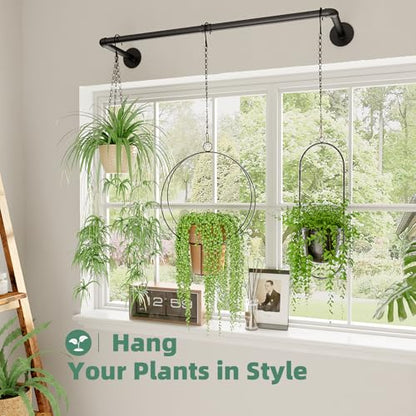 Galood Plant Hanger Indoor Hanging Planters for Indoor Plants Hanging Plant Holder Black Metal Rod(Pot/Chain/Plant not Included - size: 36.2in