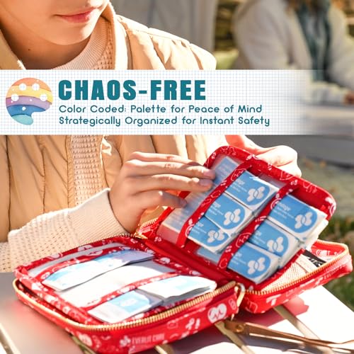 EVERLIT Care Rescue Pack | Family-Friendly First Aid Kit for Kids with 200 Pcs Medical Supplies | Travel-Friendly Compact Storage Bag for Home, Car, Travel, Camping, Adventure (Galaxy) - color: Galaxy
