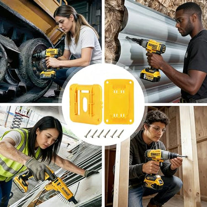 24 Packs Battery Holder & Power Tool Holder Wall Mount Compatible with DeWalt 20V/60V & Milwaukee M18 18V Tools, Batteries Organizer Hanger Heavy-Duty ABS Rack for Garage Workshop Shelf Work Van