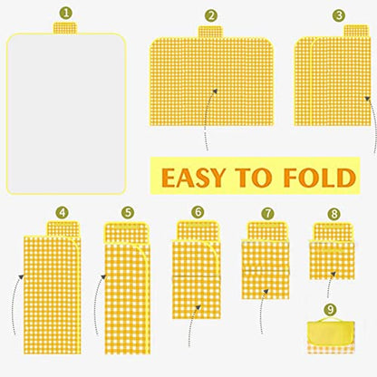 Extra Large Picnic Blanket Beach Blankets, 80''x60'' Picnic Mat Waterproof Sand Proof Foldable Portable for Outdoor Camping Hiking Travel Grass Park Music Festival Lawn Mats (yellow, 80x60 inch) - color: Yellow 80x60 Inch