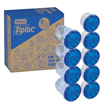 Ziploc Twist 'n Loc Food Storage Meal Prep Containers Variety Pack, 9 Count