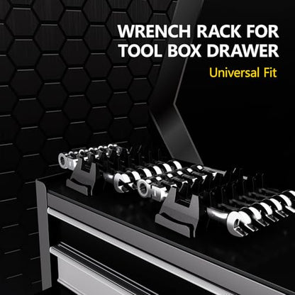 WAENLIR 48PCS Magnetic Modular Wrench Organizer Set-Tool Drawer Storage Rack with Metric&SAE Labels, Wrench Holder with Magnet, Perfect Tool Gift for Men, father, boyfriend, DIYers & Mechanics (Red) - color: Red