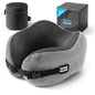 Neck Pillow Travel Pillow - 100% Pure Memory Foam Airplane Pillow with Adjustable Clasp & Removable Cover, Portable Travel Essentials for Long Flights, Car & Office (Light Gray) - color: Light Gray