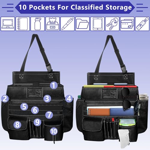 LIWSHWZ Seat Organizer Front Seat,Patrol Bag Law Enforcement with Large Storage,Universal Fit for Front & Back Seats,Dedicated Tablet and 17 Inch Laptop Storage,for Truck Office, Police,Black - size: 17.72" L x 13.78" W x 5.9" H