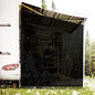RV Awning Side Shade Screen 9'x 7' Breathabe Black Mesh Sunshade for Camper Trailer Canopy, UV Sun Blocker Complete Kits - size: 9’ x 7’
