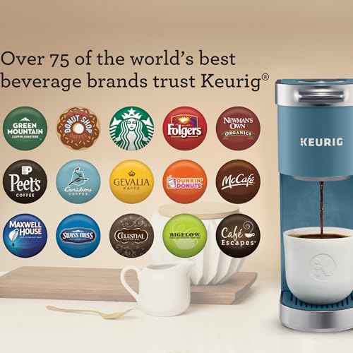 Keurig K-Mini Plus Single Serve K-Cup Pod Coffee Maker, with 6 to 12oz Brew Size, Stores up to 9 K-Cup Pods, Travel Mug Friendly, Evening Teal - color: Evening Teal