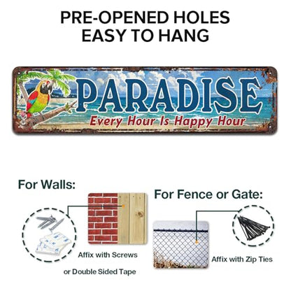 Paradise Novelty Metal Tin Signs 4x16 Inches - color: V-117