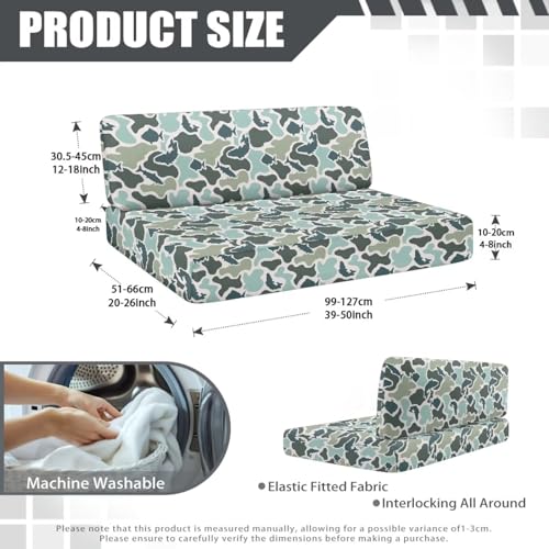 SEANATIVE Fish Camo RV Dinette Cushion Covers Stretch RV Sofa Seat Slipcovers Replacement Non-Slip Camper Cushion Slipcovers Washable RV Dinette Seat Covers - color: Fish Camo