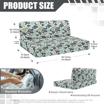 SEANATIVE Fish Camo RV Dinette Cushion Covers Stretch RV Sofa Seat Slipcovers Replacement Non-Slip Camper Cushion Slipcovers Washable RV Dinette Seat Covers - color: Fish Camo