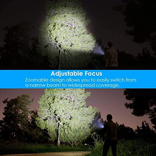 Hoxida LED Tactical Flashlight Rechargeable, IPX6 Waterproof Flashlight, 2000lm, Super Bright LED, Zoomable, Pocket-Size Small LED Flashlight for Hiking, Camping, Emergency - color: rechargeable flashlight