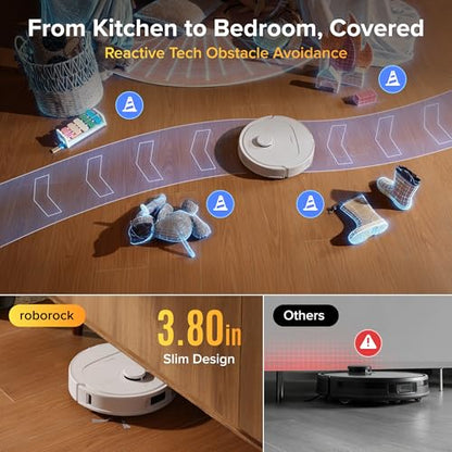 roborock Qrevo S Pro Robot Vacuum and Mop, 18,500Pa Suction, Multifunctional Dock with 167℉ Mop Self-Cleaning, Smart Obstacle Avoidance, Anti-Tangle Brush, Liftable Spinning Mop, White - color: White