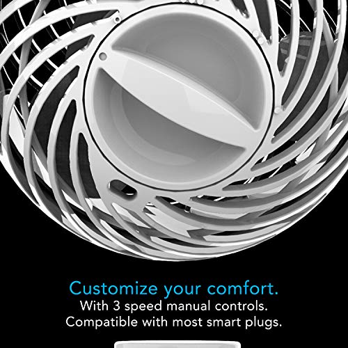 Vornado Pivot Clip Personal Air Circulator, 3-Speed, Portable Desk Fan with Multi-Surface Clip, 360-Degree Adjustable Axis, 9 in Tall, 4 in Diameter, Whisper Quiet, Ice White - color: White