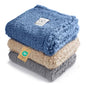 Luciphia 1 Pack 3 Calming Dog Blanket Fluffy Premium Fleece Pet Blankets Soft Sherpa Throw for Dogs Puppy Cat Grey/Beige/HazeBlue Large (41" x31") - color: Grey/Beige/Hazeblue, size: Large (Pack of 3)
