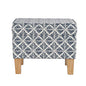 HomePop 22" Modern Rectangular Storage Ottoman - Blue Geometric Pattern - color: Blue Geometric Pattern