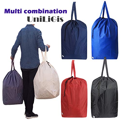 Washable Travel Laundry Bag with Handles and Drawstring (2 Pack), Heavy Duty Large Enough to Hold 3 Loads of Laundry, Fit a Laundry Basket or Clothes Hamper, 27.5x34.5 in,Grey - color: Grey (2 Pack)