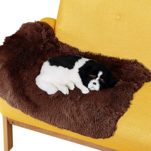 Pet Dog Bed Blankets, Fluffy Fleece Dog Throw Blankets Sleep Mat,Soft Puppy Blankets Cat Kitten, S M L XL,Fuzzy Reversible Sherpa Blanket for Bed, Couch, Sofa, Travel,Washable & Lightweight - color: Brown, size: 40 INCH X30 INCH