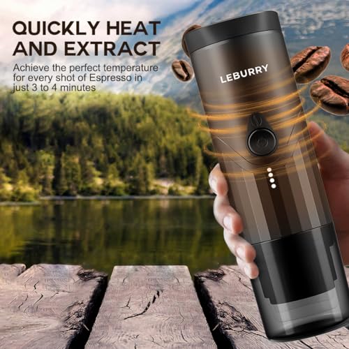 Portable Espresso Machine - Travel Espresso Maker for Both Coffee Ground & Capsules - Battery Powered Coffee Maker - Portable Coffee Maker for Travel, Camping, Home, Office, RV