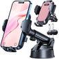 YRU [True Upgrade for Safety Car Phone Holder Mount [Patent & Military-Grade] Dashboard Cell Phone Holder for Car Vent Windshield Phone Stand for iPhone 17 16 15 14 13 Pro Max Truck Samsung, Pink - color: Pink