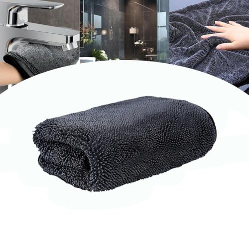 Shiny Microfiber Wipes Bath Shower Cleaning Cloths, 1300gsm Super Absorbent Microfiber Bath Towels, for Bathroom, Car and Home Toilet (1Pcs-Double Pile(23.62 * 15.75in)) - color: 1pcs-double Pile(23.62*15.75in)