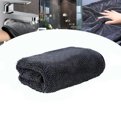 Shiny Microfiber Wipes Bath Shower Cleaning Cloths, 1300gsm Super Absorbent Microfiber Bath Towels, for Bathroom, Car and Home Toilet (1Pcs-Double Pile(23.62 * 15.75in)) - color: 1pcs-double Pile(23.62*15.75in)