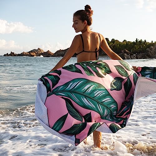Quick Dry Towel Extra Large 78x35 Inch - Microfiber Beach Towel - Perfect for Beach, Travel, Swimming, Pool, Yoga, Hiking, Camping - Lightweight, Fast Drying, Compact for Adults (La Fashion) - color: La Fashion, style: Extra Large 78x35"