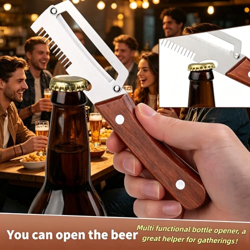NEW Premium Vegetable Peeler with Wooden Handle and Bottle Opener: 2-in-1 Stainless Steel Kitchen Tool for Fruit Apple Potato Pumpkin Papaya (1Pack) - color: 1Pack