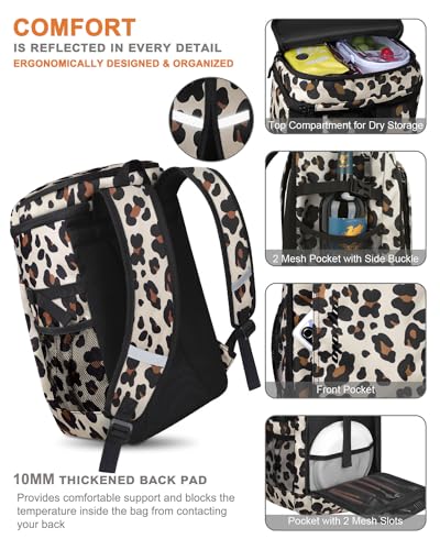 Capolo 36/45 Cans Cooler Backpack Insulated Waterproof for Women Men Lunch Backpack Coolers Leak Proof Soft Cooler Bags - color: Leopard, size: 36 Cans