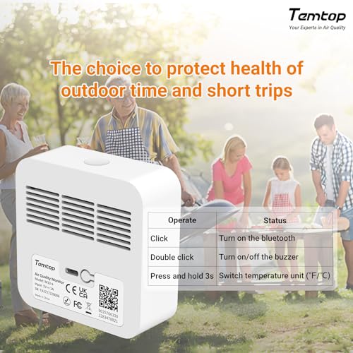 Temtop M10+ 6-in-1 CO2 Meter & Indoor Air Quality Monitor | PM2.5, TVOC, AQI, E-Ink Display, 60-Day Battery, App Temperature & Humidity for Home Bedroom Office - color: Premium: CO2/Temp/Humidity/PM2.5/AQI/VOC