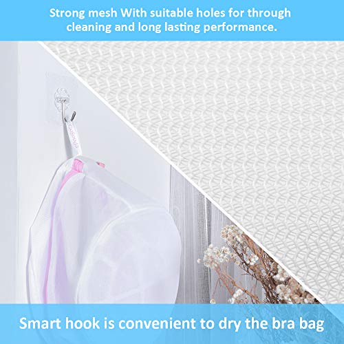 GOGOODA Mesh Laundry Bags for Delicates Durable Protective Wash Bags Travel Storage Bags for Intimates Lingerie, 4 PCS (8 * 6.5in) - size: 4 Bra Wash Bag(8*6.5in)