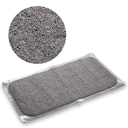 BINO | Loofah Non-Slip Bath Mat for Tub - Light Grey | Spa-Inspired Comfort, Quick-Drying, Secure Suction Cups | Exfoliating Shower Mat for a Luxurious and Safe Bathing Experience - color: Light Grey