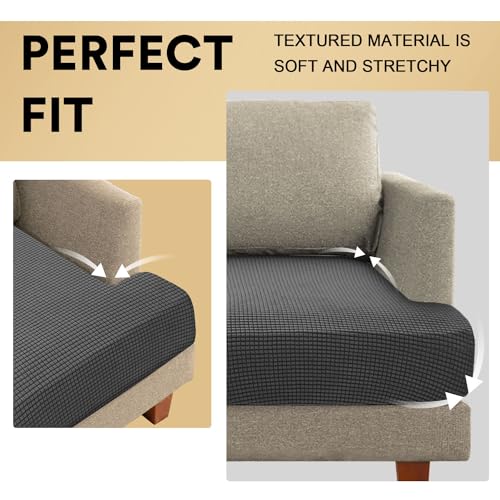 PrinceDeco Couch & Sofa Cushion Covers - 2 Pack, Washable, Pet-Friendly, Grey - color: Grey, size: 2 Cushion Sofa